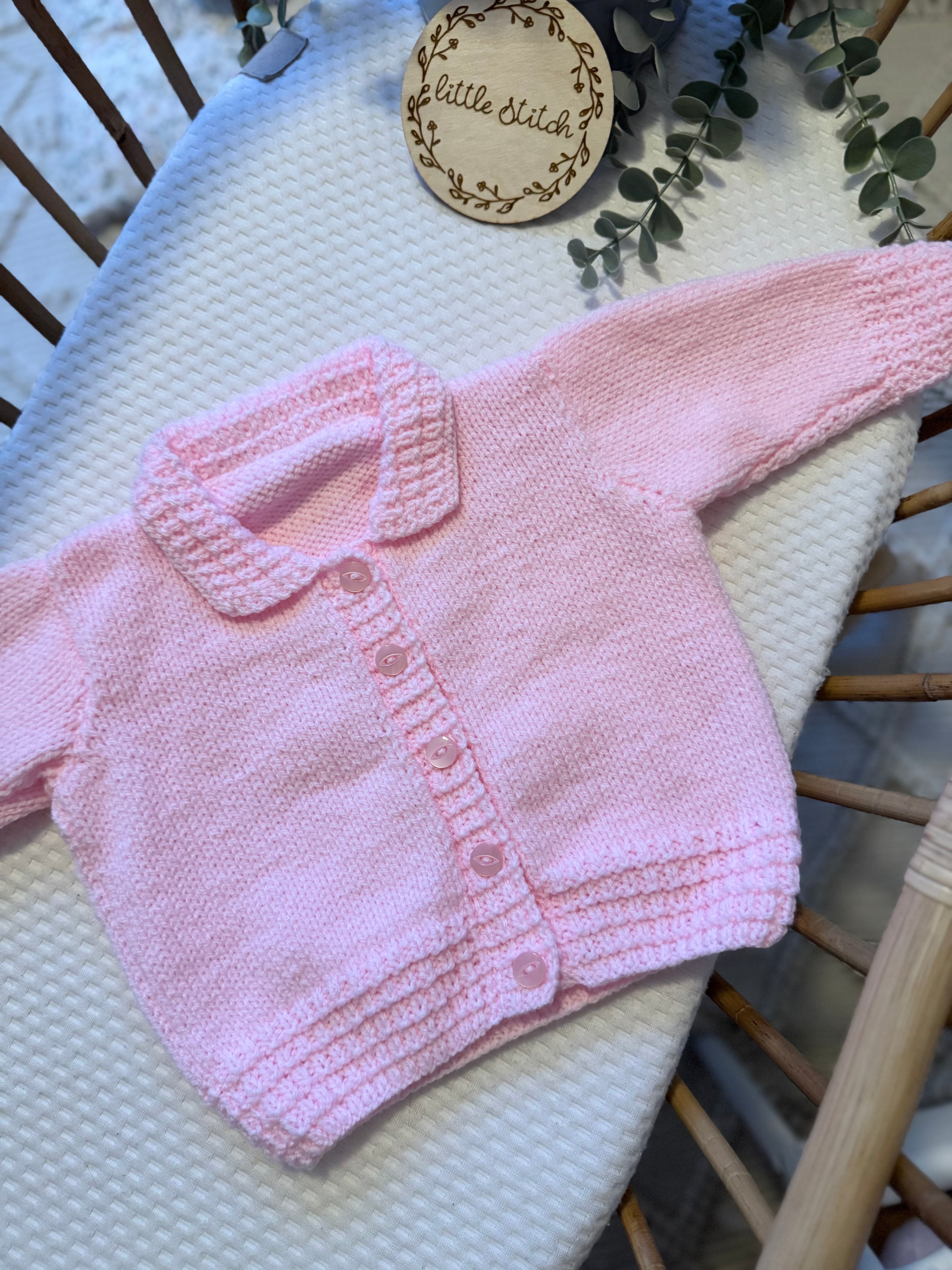 Pink 12-18m handknitted cardigan