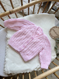 Pink 6-12m handknitted cardigan