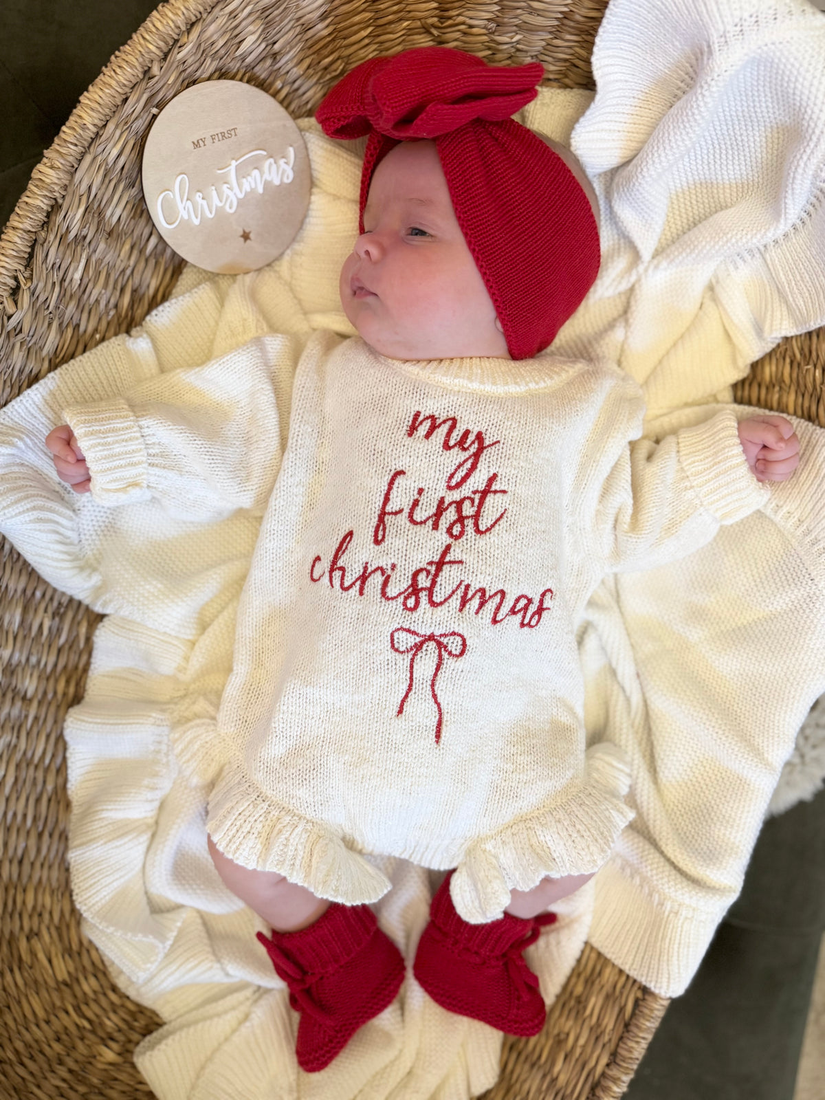 My first Christmas frilly romper
