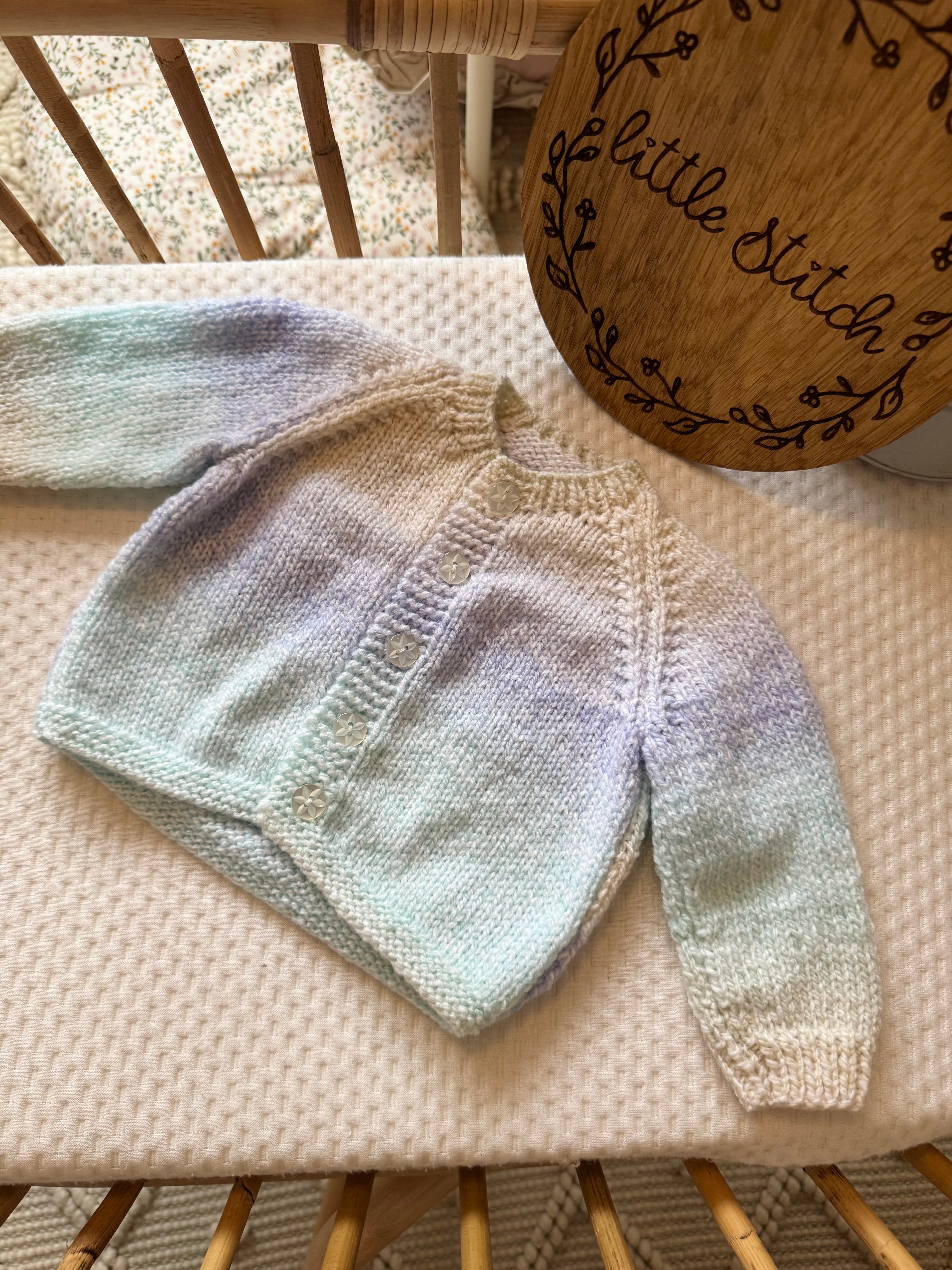 Pastel 3-6m handknitted cardigan