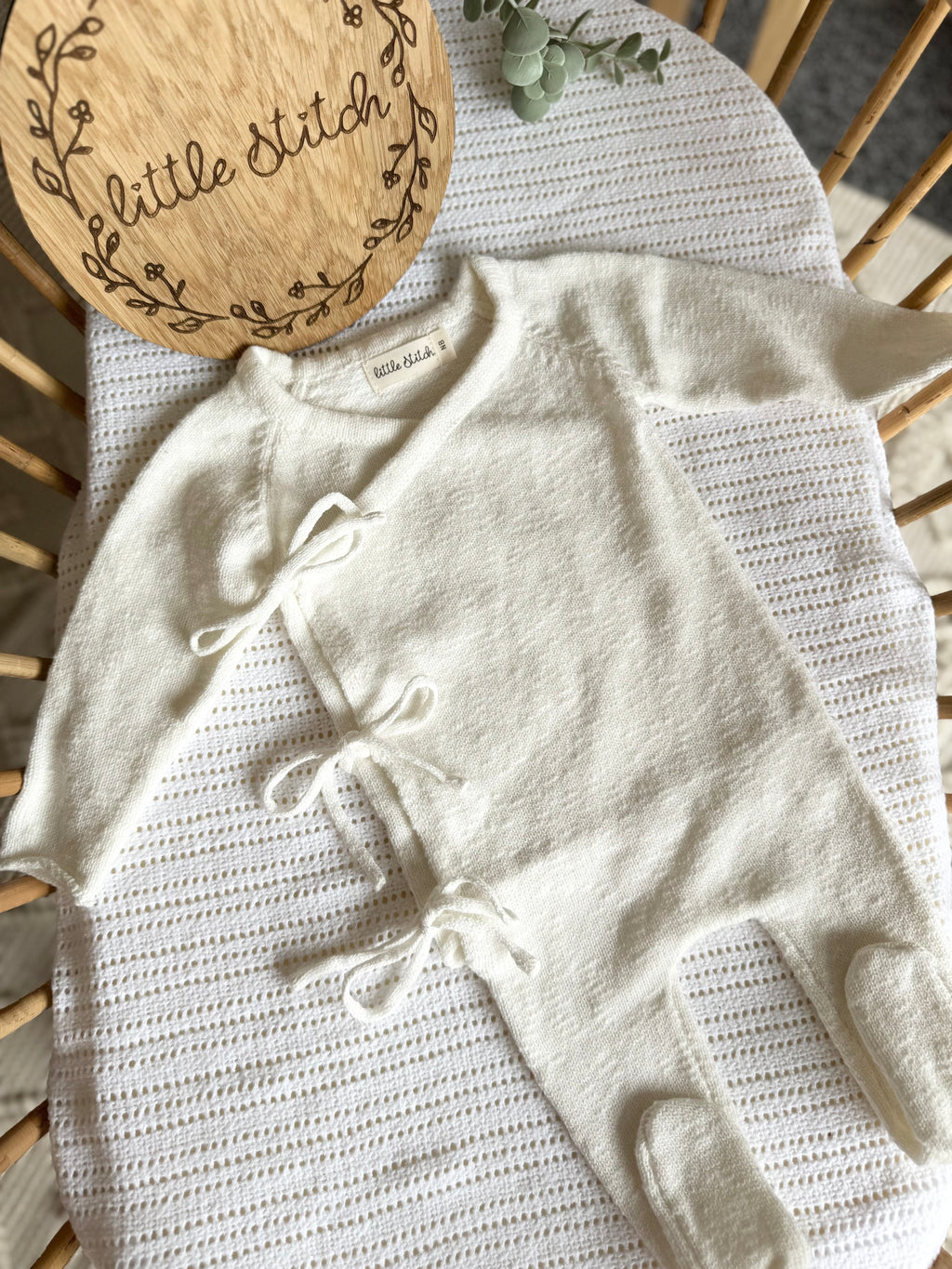 Cotton wrap babygrow - plain name