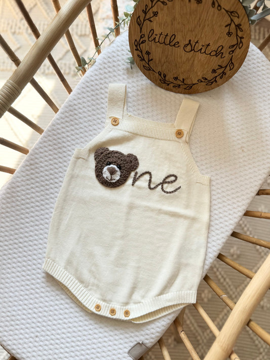 Teddy ‘one’ romper 9-12m