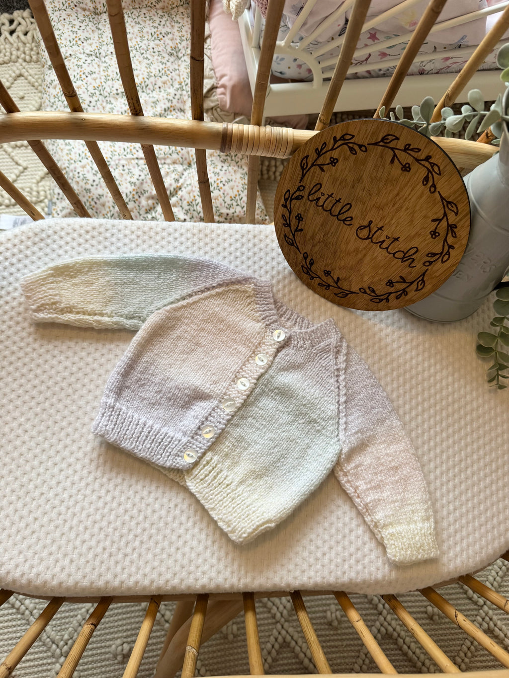 Pastel 0-3m handknitted cardigan