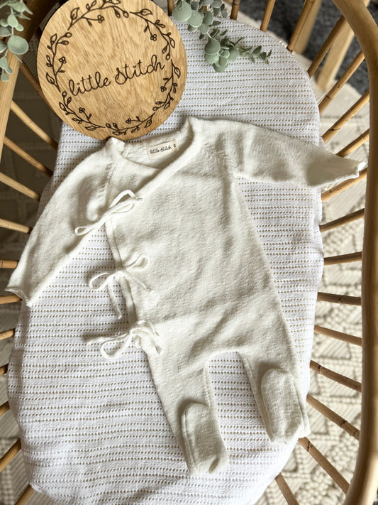 Cotton wrap babygrow - plain name