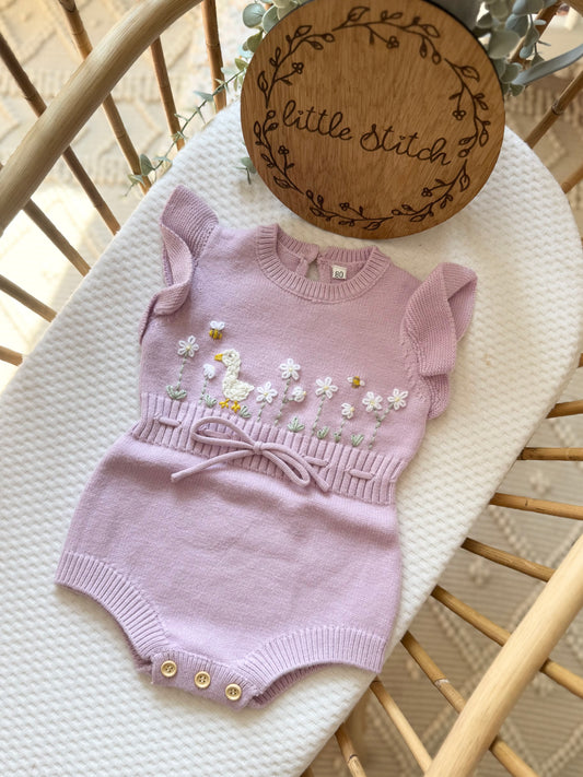 Goose theme romper - 9-12m ‘one silly goose’