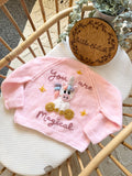 Unicorn theme ‘you are magical’ cardigan 2-3y