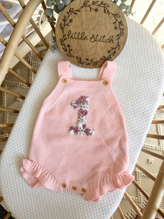 Floral one romper - 9-12m