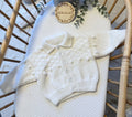 White 6-12m handknitted cardigan