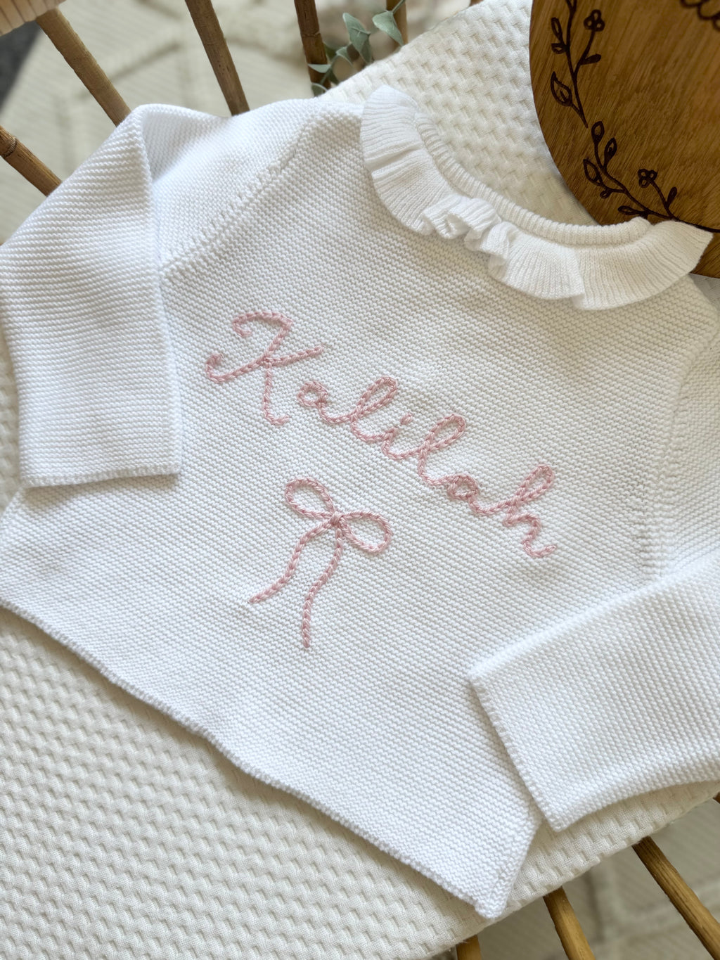 Hand embroidery add on - hand knitted cardigans ONLY