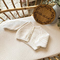 White 3-6m handknitted cardigan