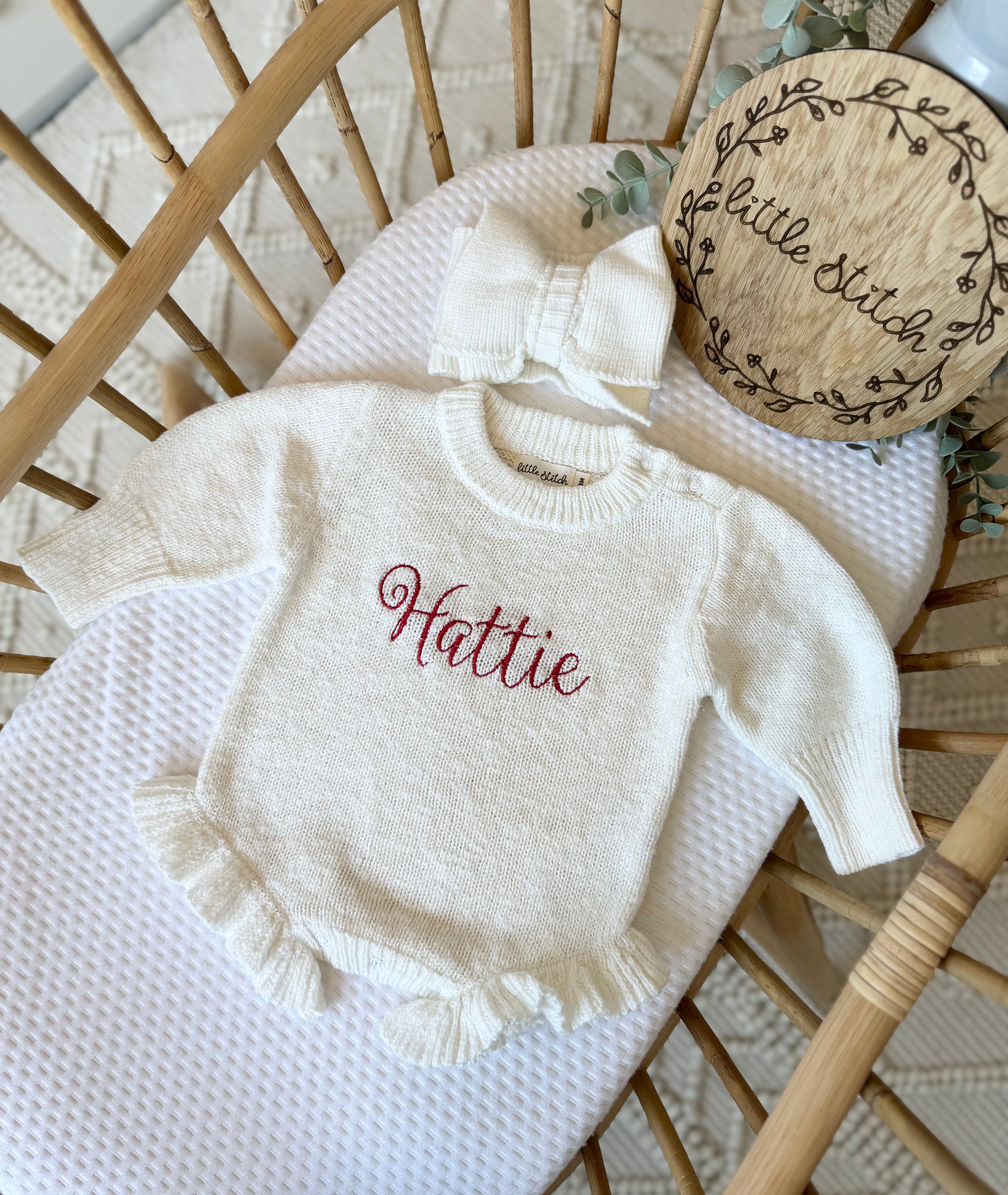 White frill romper - plain name only