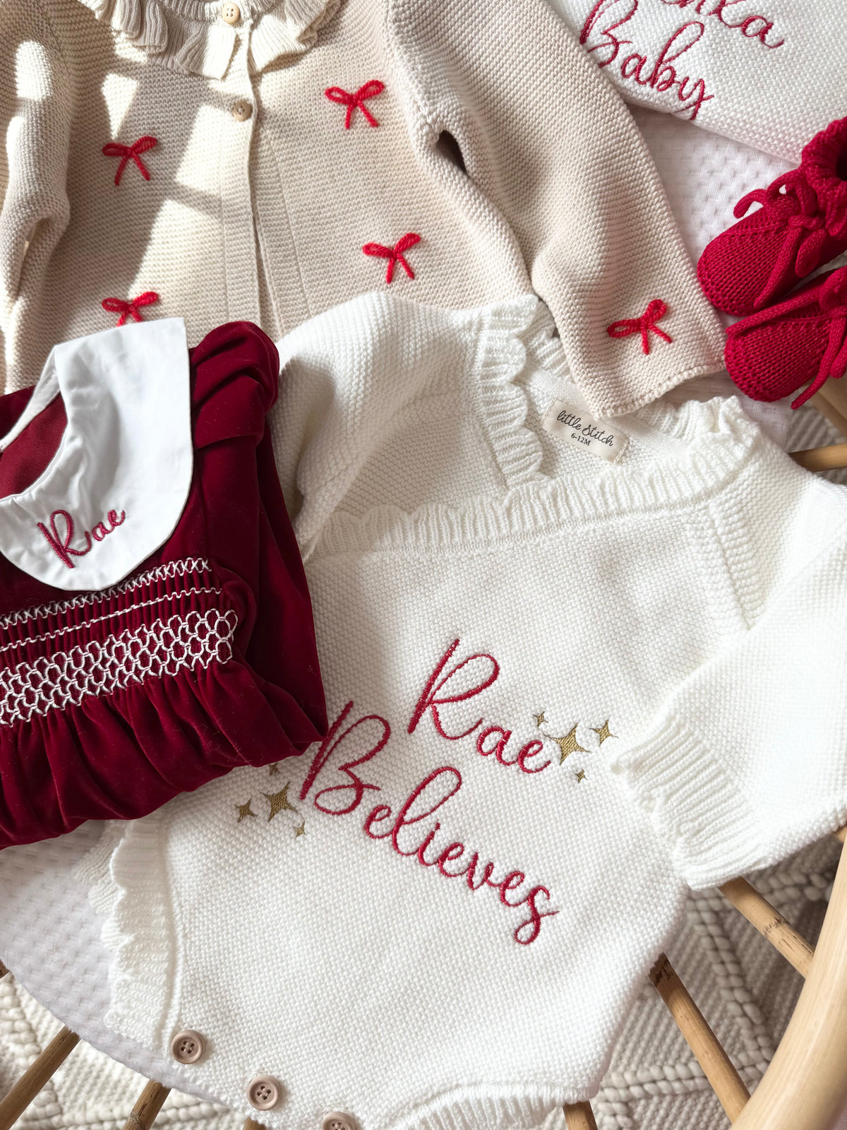 Christmas Believes scallop romper.