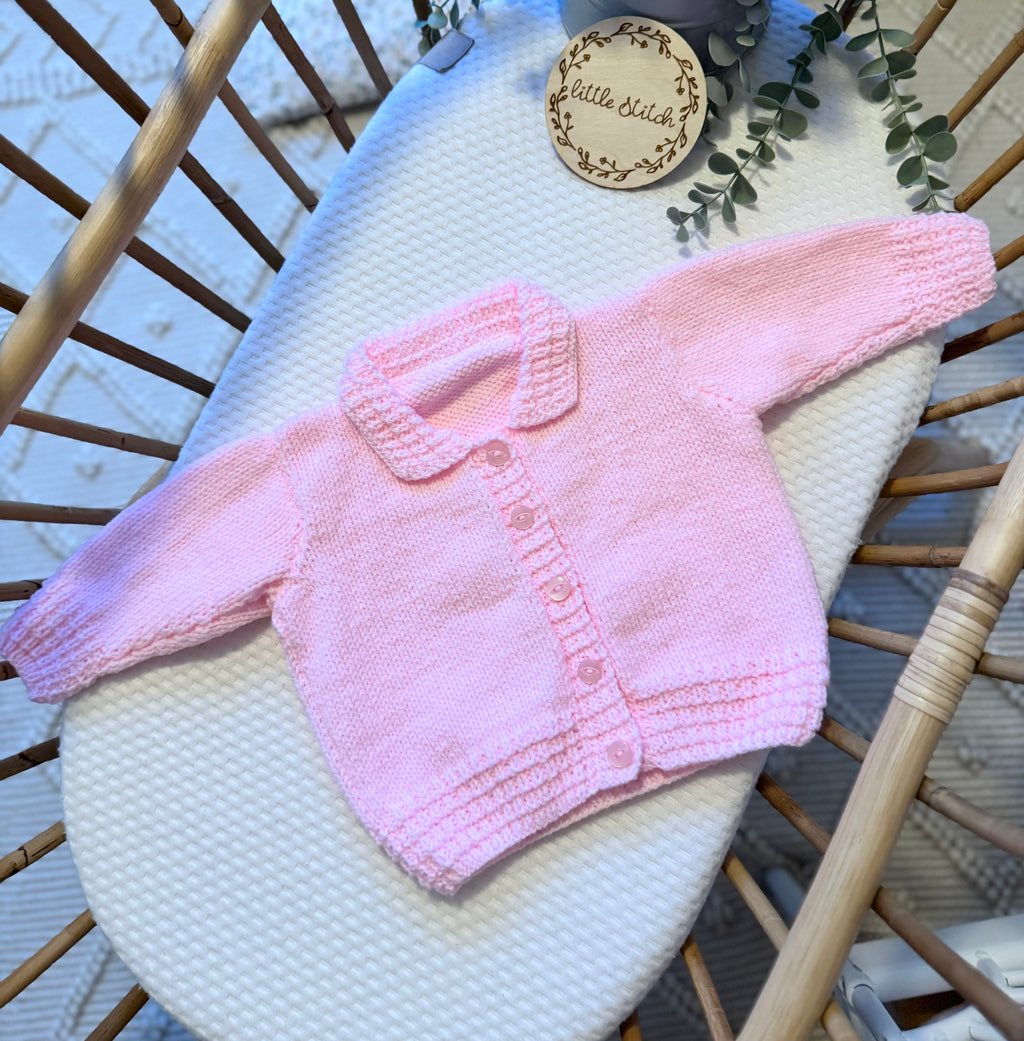 Pink 12-18m handknitted cardigan