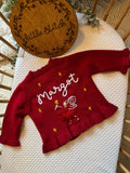 Christmas fairy cardigan - includes 1 name (peplum style cardi is bigger fitting)