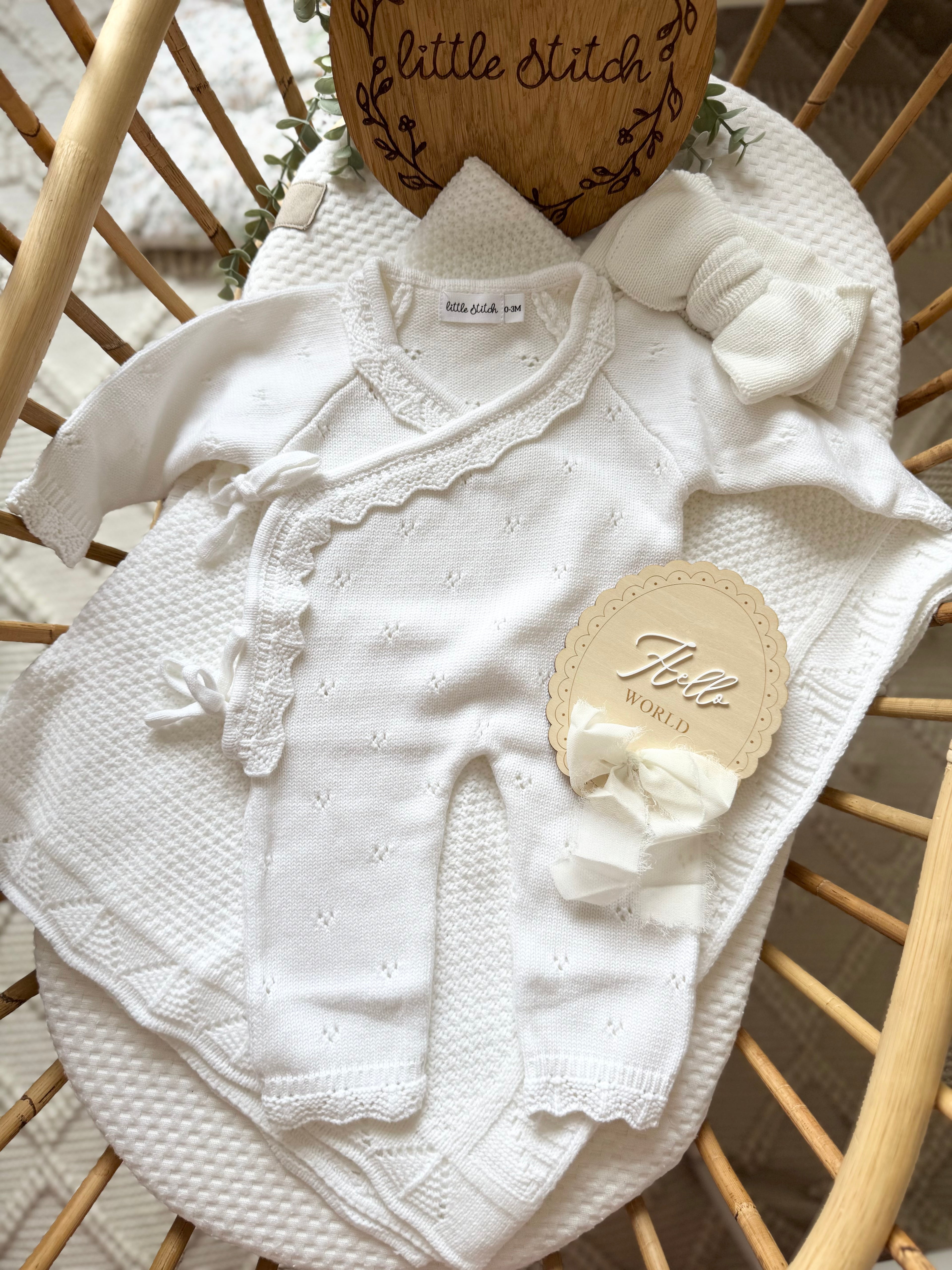 White 4 piece set - name only designs