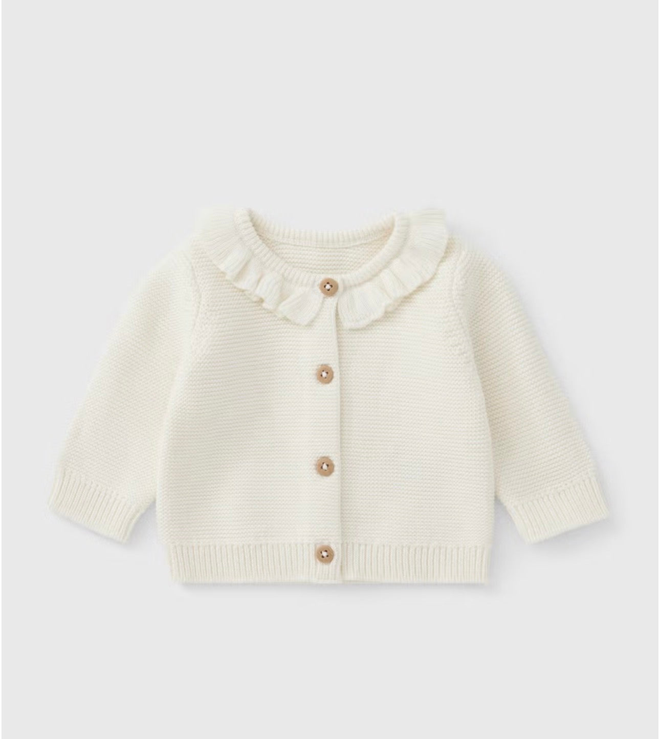 Cream frilly cardigan - name and bow design