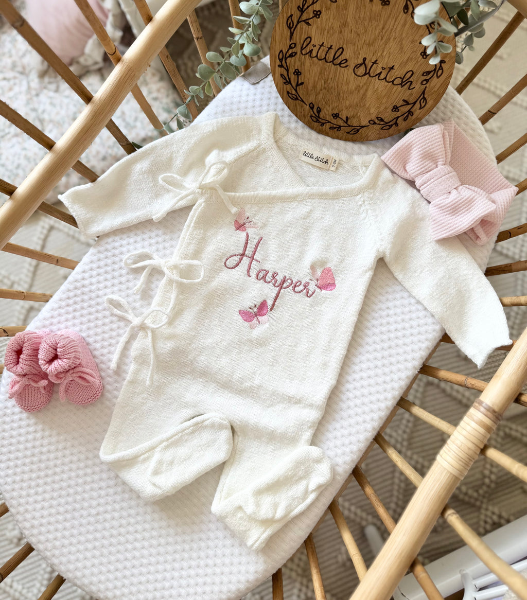 Butterfly design wrap Babygrow