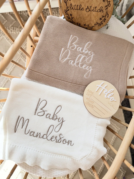 Baby surname blanket